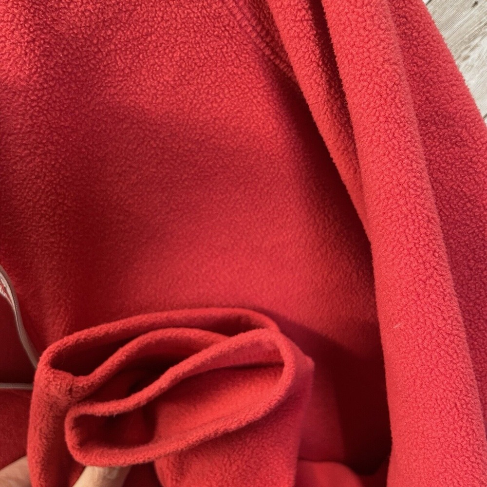 Eddie Bauer Womens S Polar Fleece Sweatshirt Red Pullover 1/4 Zip Long Sleeve - Picture 10 of 10
